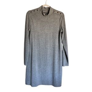 New WHBM womens gray long sleeve midi dress size medium stretch classic capsule